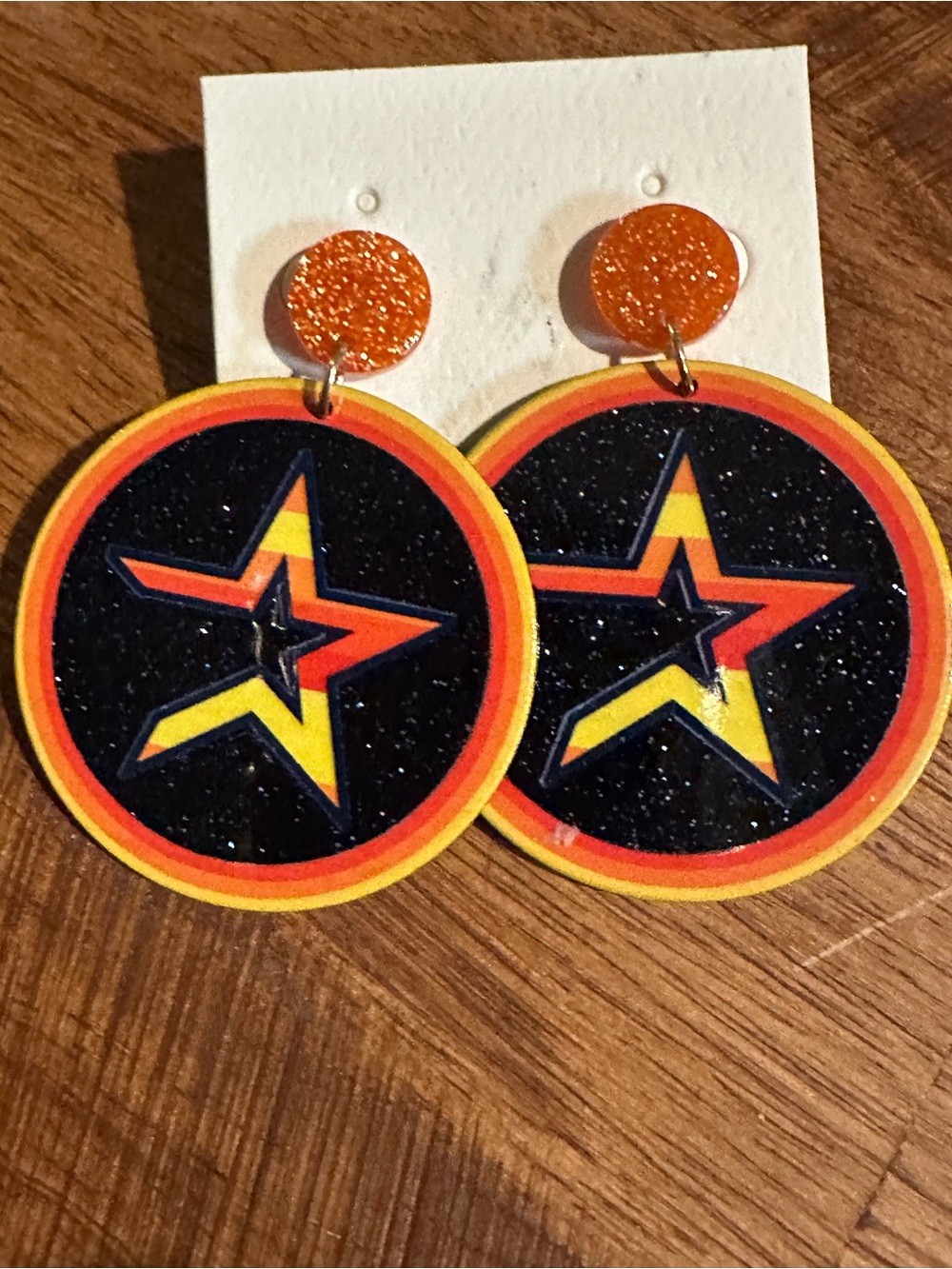 Kids Orange Star Drop Earrings - Unbranded